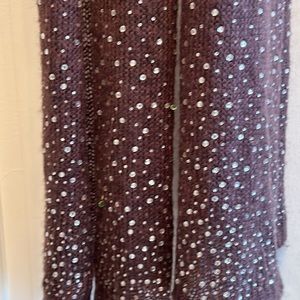 Deep Matte Purple Scarf, Gems on Bottom (179)